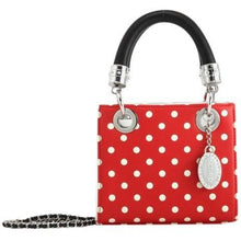 Load image into Gallery viewer, Score! Jacqui Classic Top Handle Crossbody Satchel - Red and White with Black Handles
