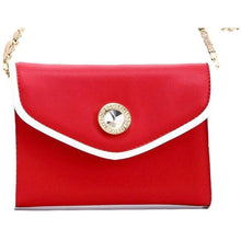 Load image into Gallery viewer, SCORE! Eva Designer Crossbody Clutch - Red, White and Gold
