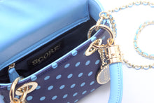 Load image into Gallery viewer, SCORE! Jacqui Classic Top Handle Crossbody Satchel  - Navy Blue and Light Blue
