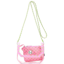 Load image into Gallery viewer, SCORE! Chrissy Small Designer Clear Crossbody Bag - Pink and Green
