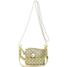 Load image into Gallery viewer, SCORE! Chrissy Small Designer Clear Crossbody Bag - Olive Green and White
