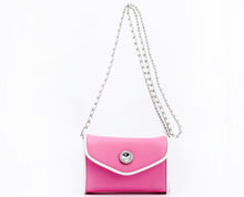 Load image into Gallery viewer, SCORE! Eva Designer Crossbody Clutch - Pink and White
