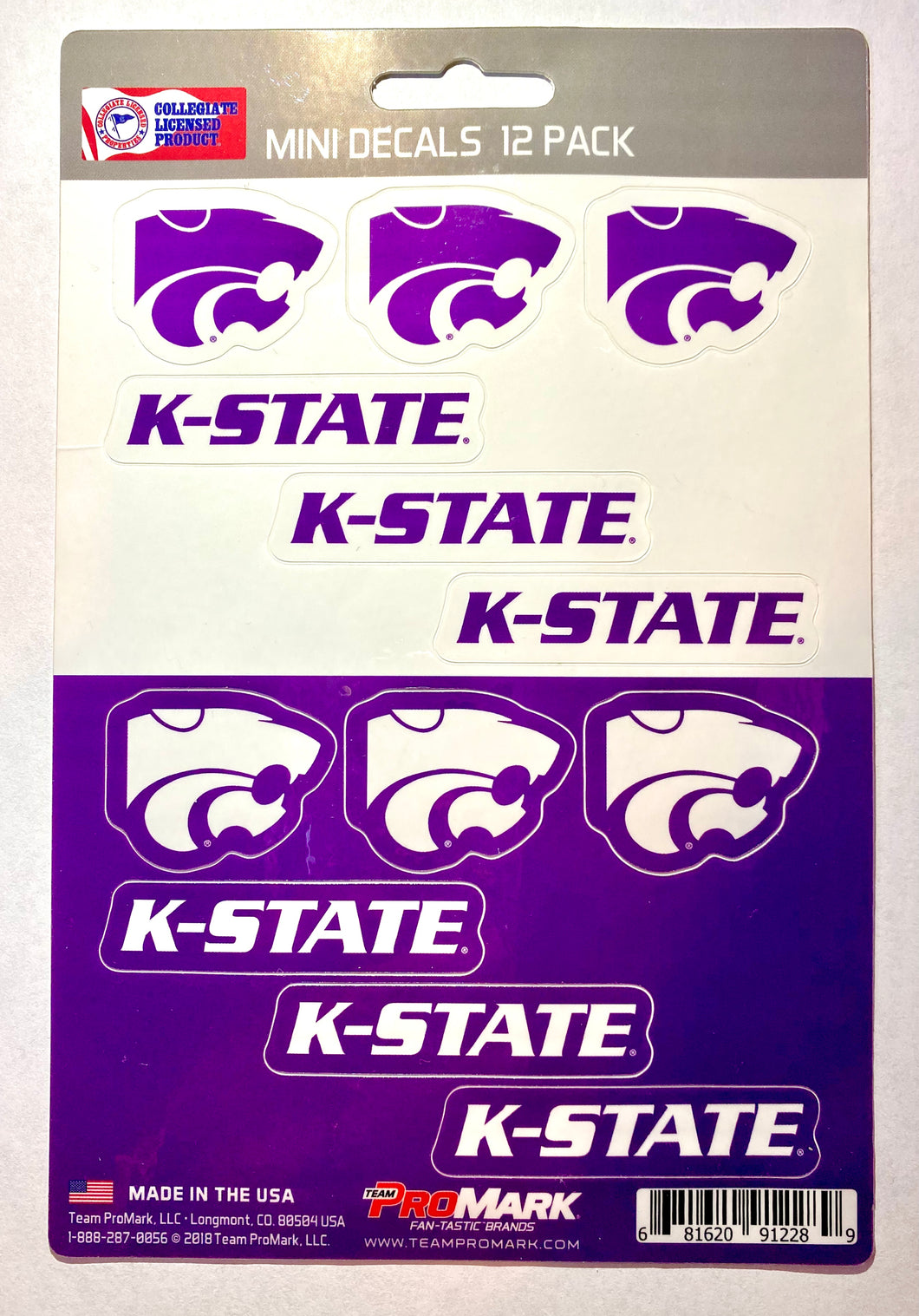 Kansas State University Wildcats 12pk Mini Decal Purple and White Team ProMark NCAA Stickers  Edit alt text
