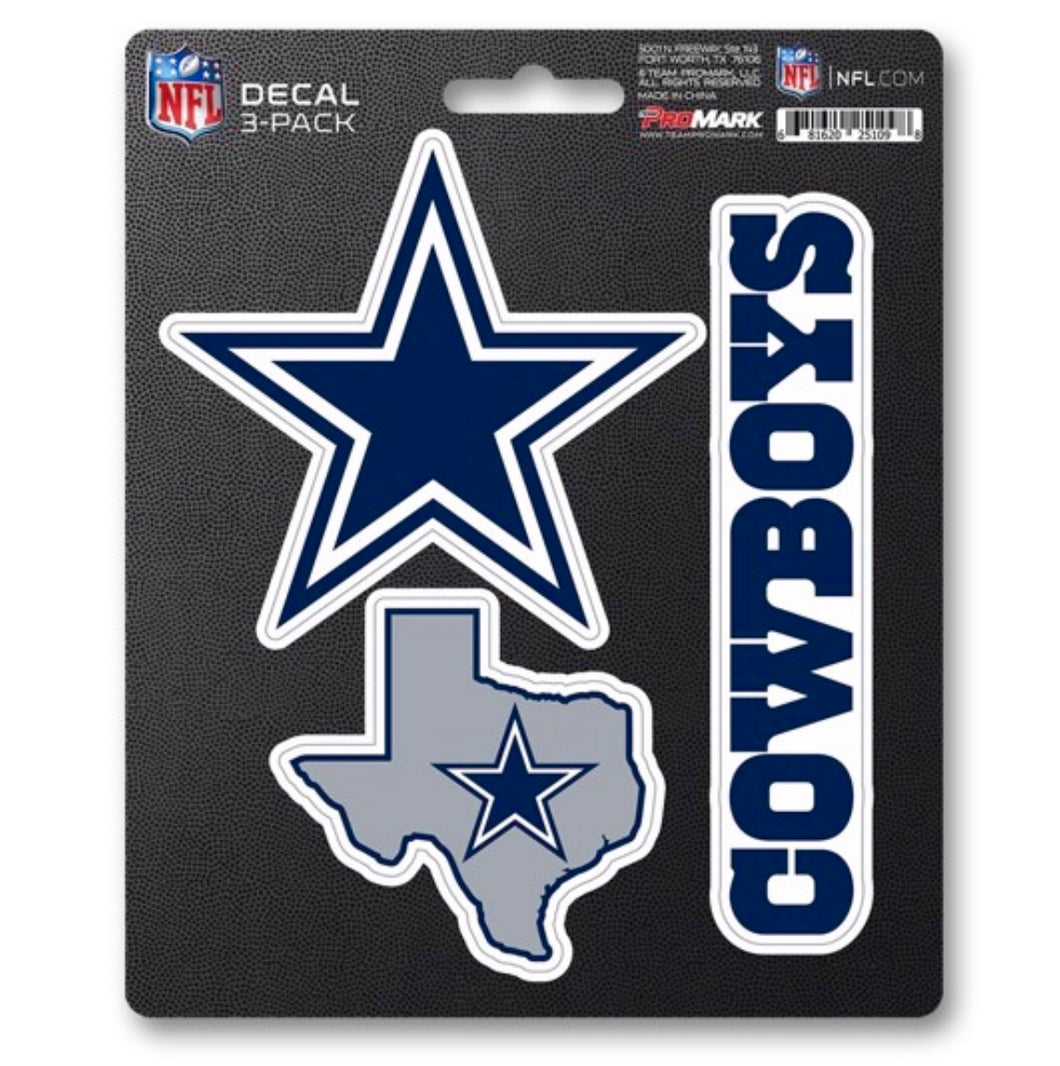 Dallas Cowboys three pack decals