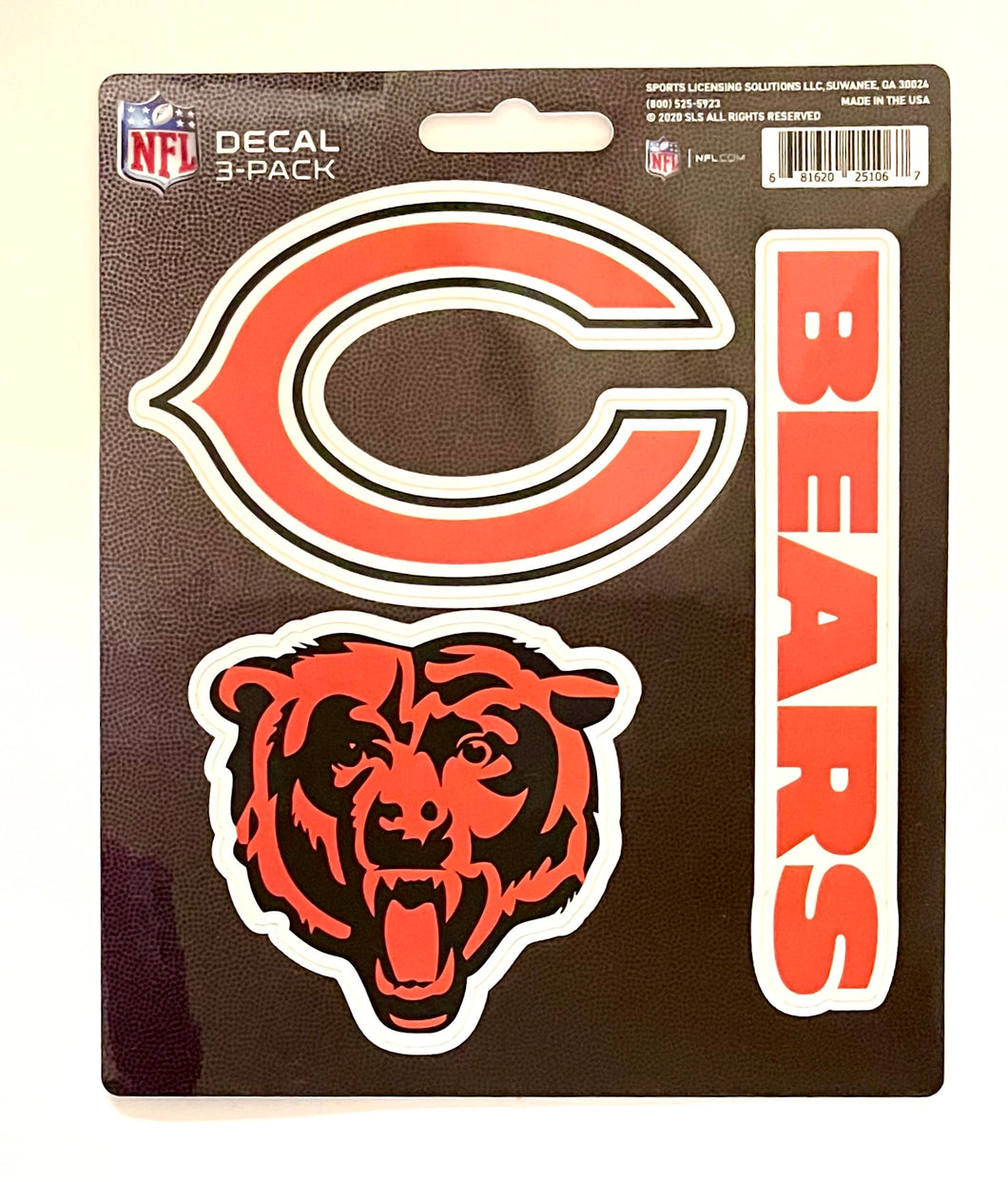Chicago Bears NFL 3-Pack Decals