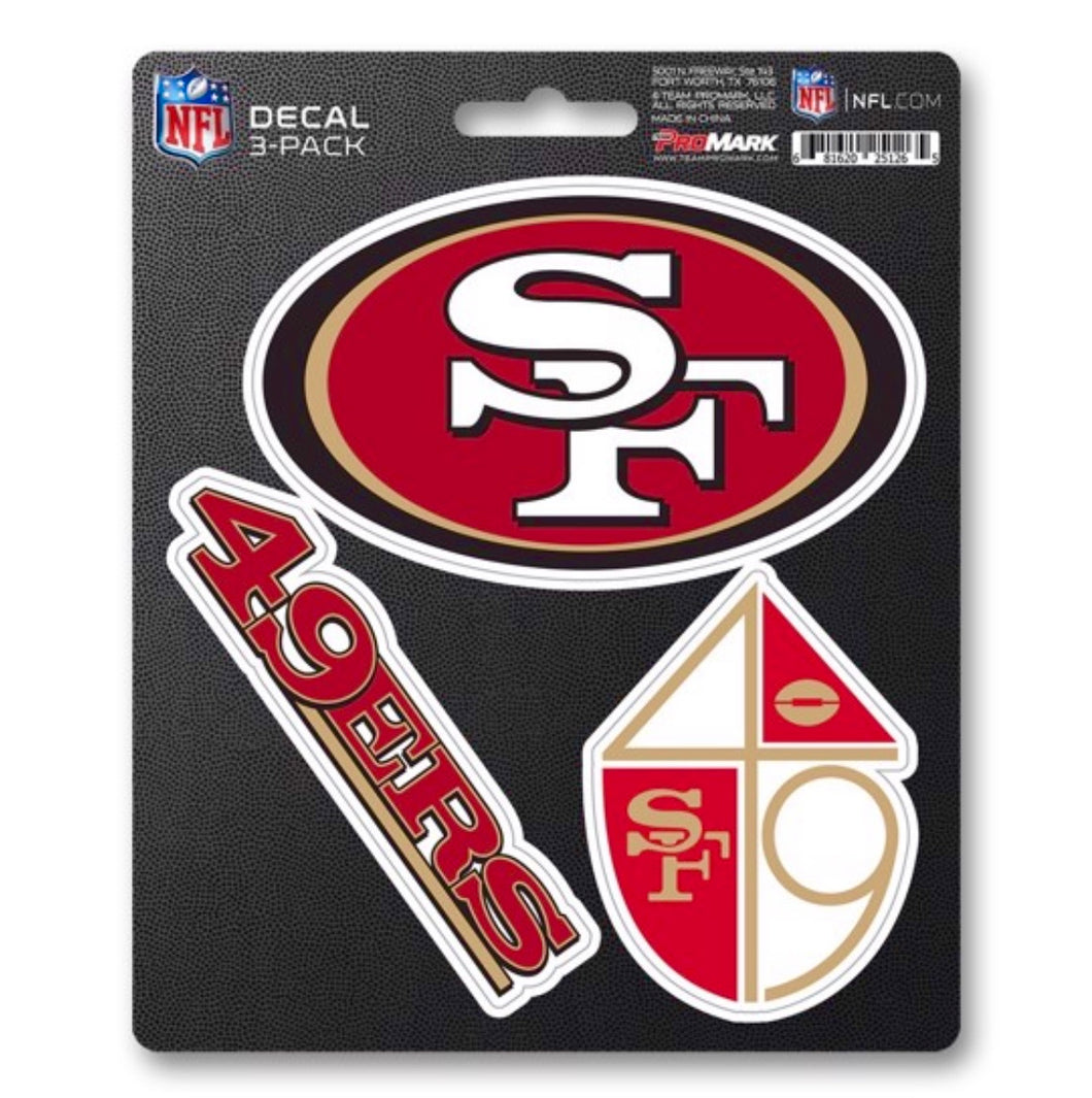 San Francisco 49ers three pack decals