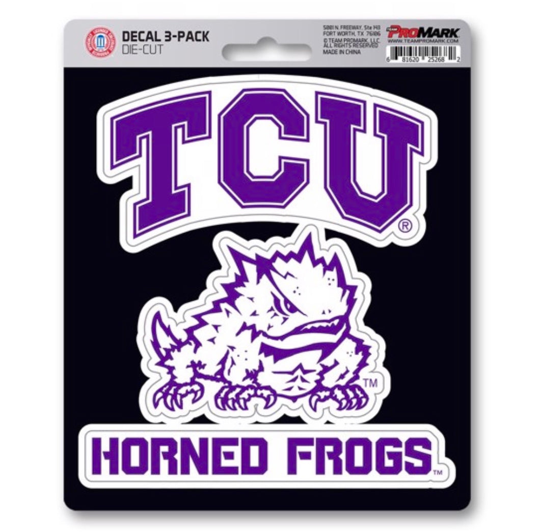TCU horned frogs three pack decals