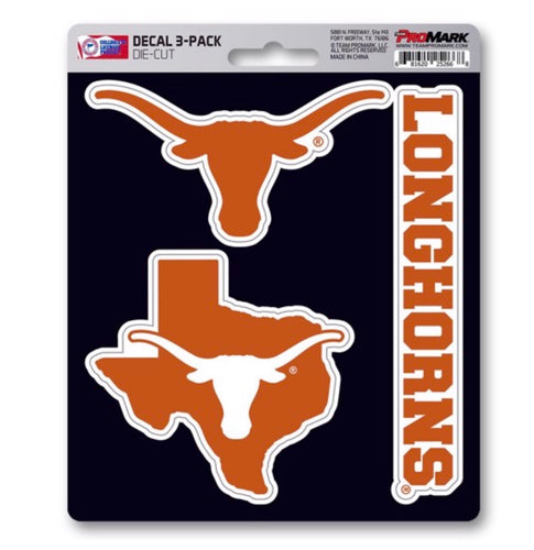 University of Texas Longhorns three pack decals