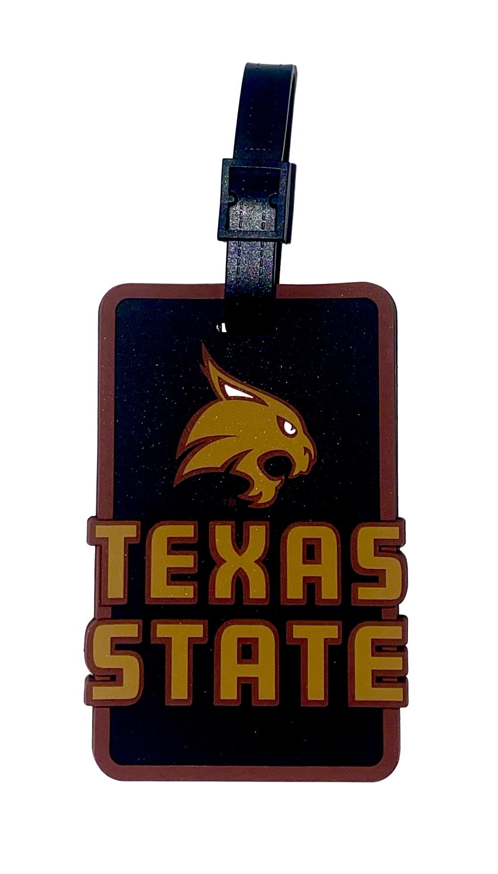 TEXAS STATE NCAA Licensed SOFT Luggage BAG TAG~ Maroon and Gold
