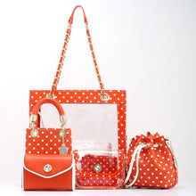 Load image into Gallery viewer, SCORE! Jacqui Classic Top Handle Crossbody Satchel - Bright Orange and White
