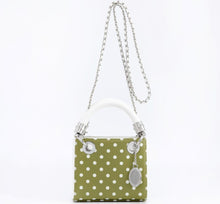 Load image into Gallery viewer, SCORE! Jacqui Classic Top Handle Crossbody Satchel - Olive Green and White

